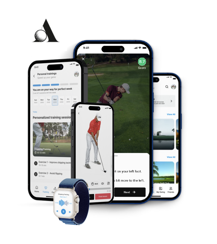 iPhone mockup of Albatros Golf APP