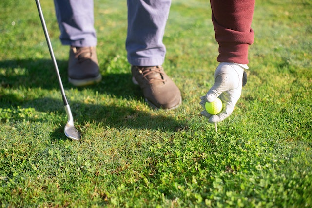 Getting ready to play golf 